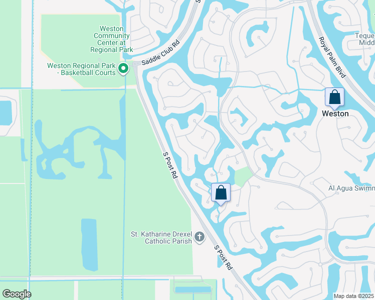 map of restaurants, bars, coffee shops, grocery stores, and more near 2536 Hunters Run Way in Weston