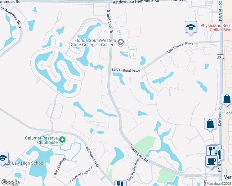 map of restaurants, bars, coffee shops, grocery stores, and more near 7680 Sussex Court in Naples