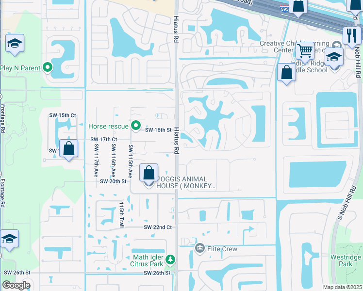 map of restaurants, bars, coffee shops, grocery stores, and more near 11193 Southwest 17th Manor in Davie