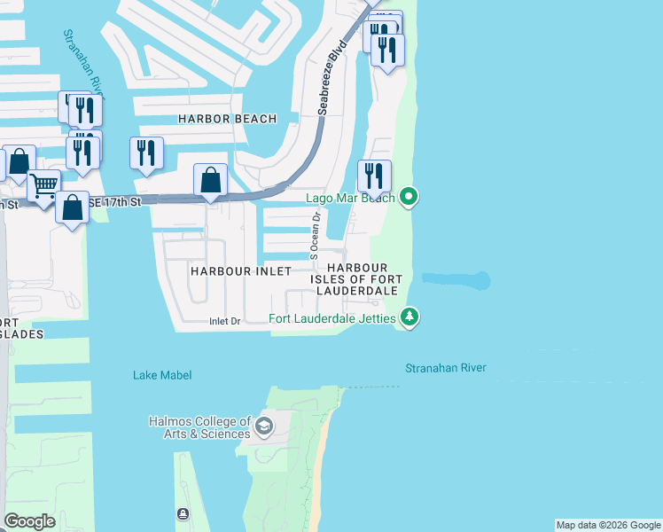 map of restaurants, bars, coffee shops, grocery stores, and more near in Fort Lauderdale