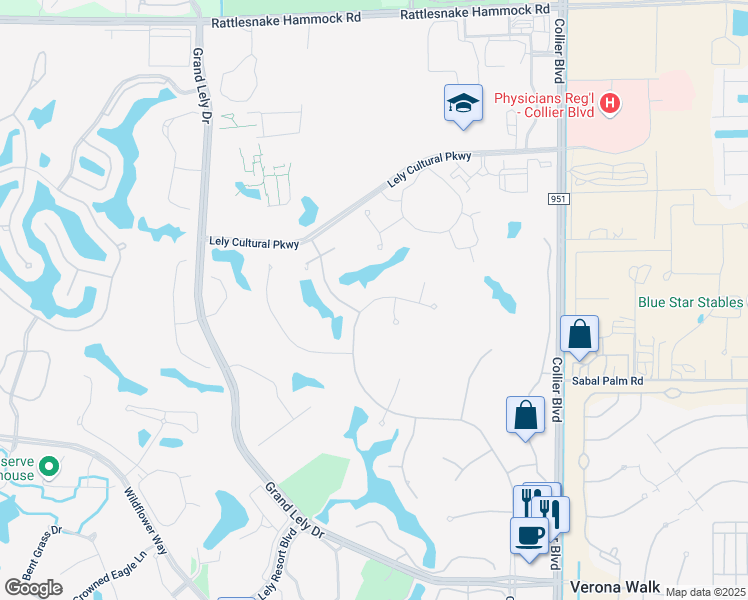 map of restaurants, bars, coffee shops, grocery stores, and more near 7729 Classics Drive in Naples