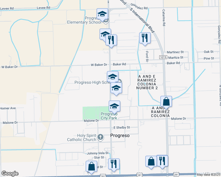 map of restaurants, bars, coffee shops, grocery stores, and more near in 