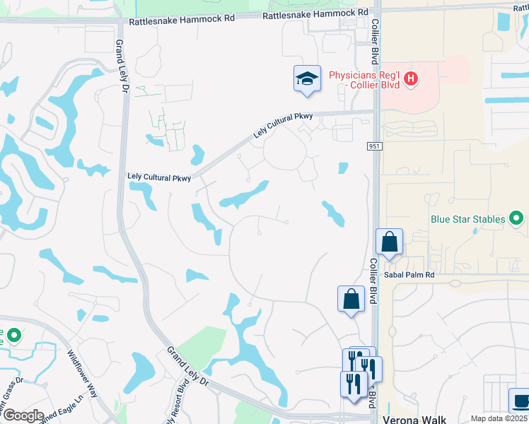 map of restaurants, bars, coffee shops, grocery stores, and more near 7729 Classics Drive in Naples
