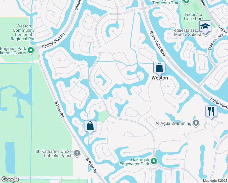 map of restaurants, bars, coffee shops, grocery stores, and more near 2461 Bay Isle Court in Weston