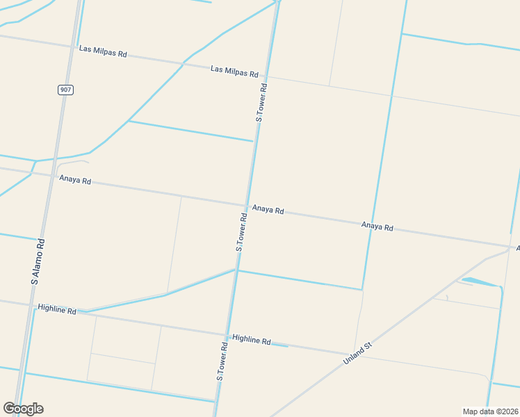 map of restaurants, bars, coffee shops, grocery stores, and more near Anaya Road in Alamo