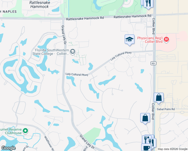 map of restaurants, bars, coffee shops, grocery stores, and more near 7319 Squires Place in Naples