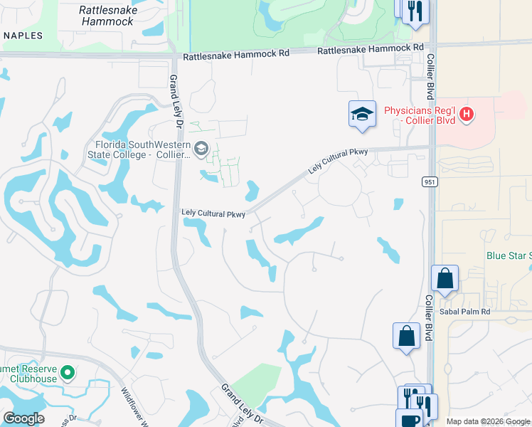 map of restaurants, bars, coffee shops, grocery stores, and more near 7319 Squires Place in Naples