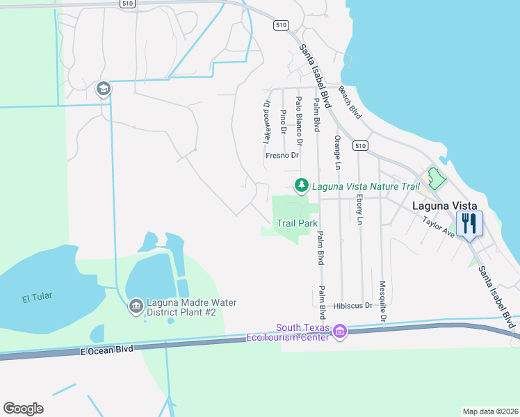 map of restaurants, bars, coffee shops, grocery stores, and more near 78-80 Bethpage Drive in Laguna Vista
