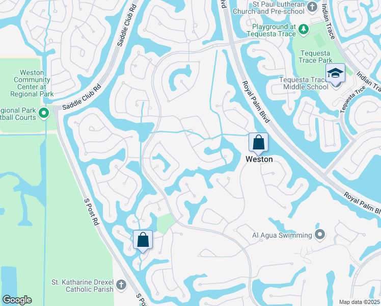 map of restaurants, bars, coffee shops, grocery stores, and more near 2481 Poinciana Drive in Weston