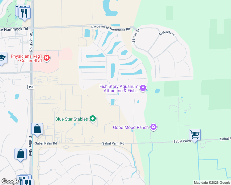 map of restaurants, bars, coffee shops, grocery stores, and more near 8005 Calle Canovas Ct in Naples
