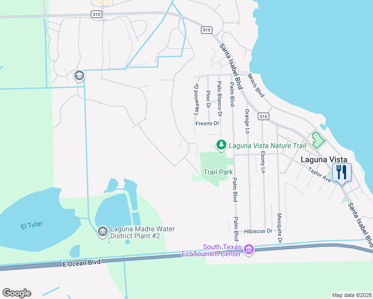 map of restaurants, bars, coffee shops, grocery stores, and more near 78-80 Bethpage Drive in Laguna Vista
