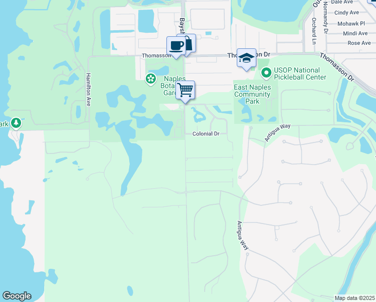 map of restaurants, bars, coffee shops, grocery stores, and more near 7919 Bayshore Drive in Naples