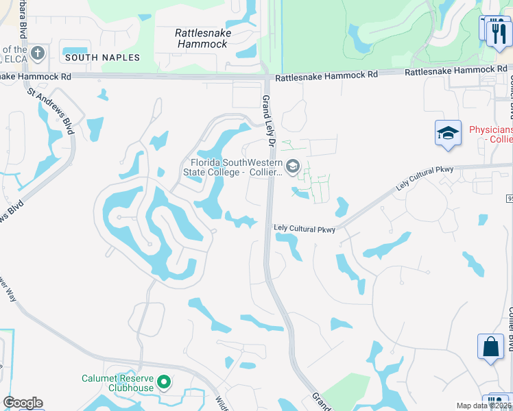 map of restaurants, bars, coffee shops, grocery stores, and more near 7583 Moorgate Point Way in Naples