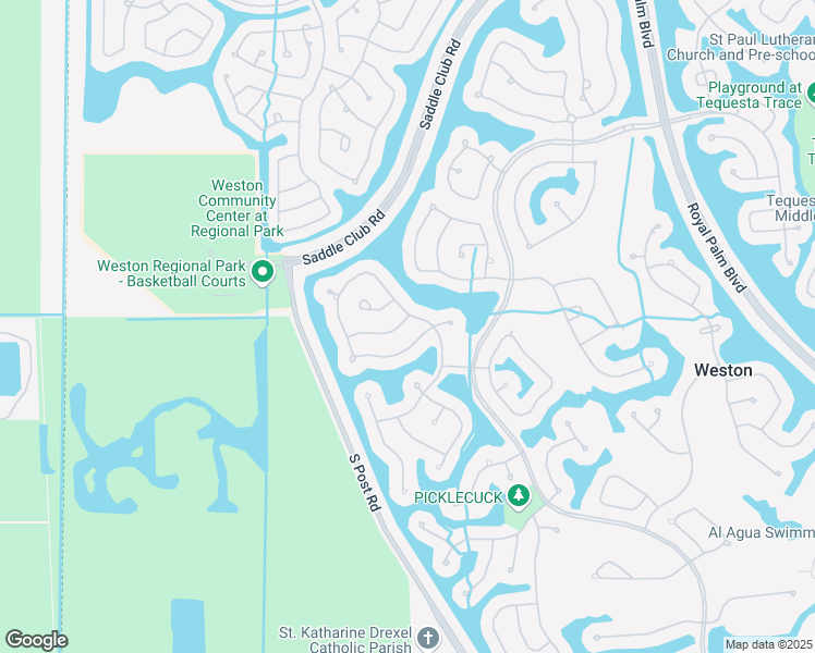 map of restaurants, bars, coffee shops, grocery stores, and more near 2019 Quail Roost Drive in Weston