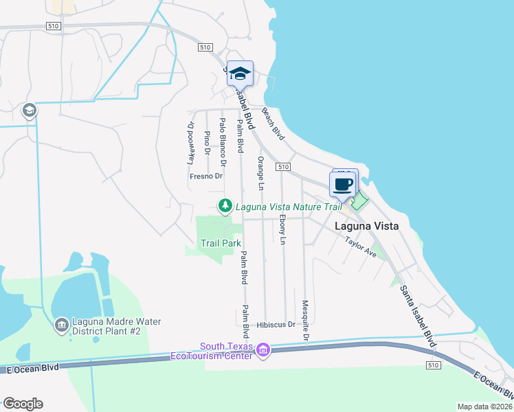 map of restaurants, bars, coffee shops, grocery stores, and more near 802 Palm Blvd in Laguna Vista
