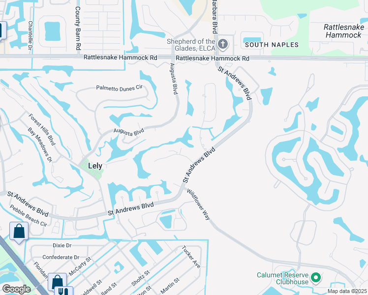 map of restaurants, bars, coffee shops, grocery stores, and more near 211 Deerwood Circle in Naples