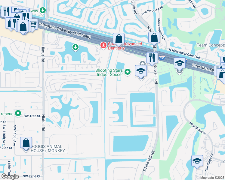 map of restaurants, bars, coffee shops, grocery stores, and more near 10424 West State Road 84 in Davie