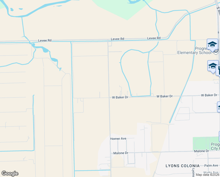 map of restaurants, bars, coffee shops, grocery stores, and more near 1007 Baker Drive in Weslaco