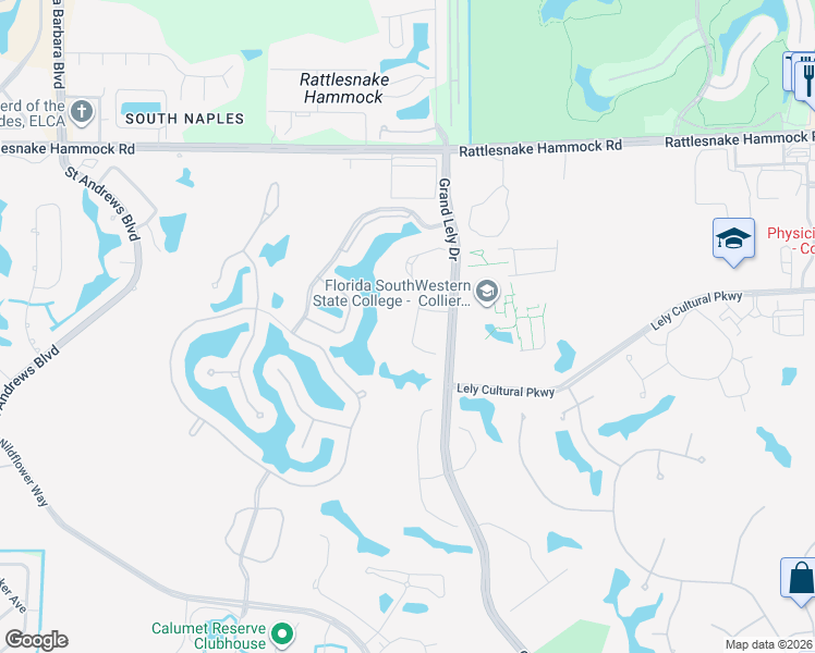 map of restaurants, bars, coffee shops, grocery stores, and more near 7531 Moorgate Point Way in Naples