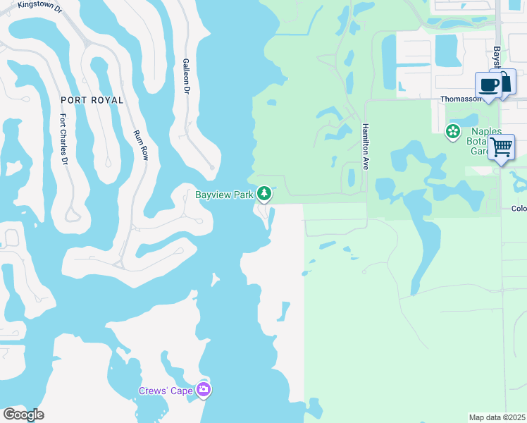 map of restaurants, bars, coffee shops, grocery stores, and more near 1500 Danford Street in Naples