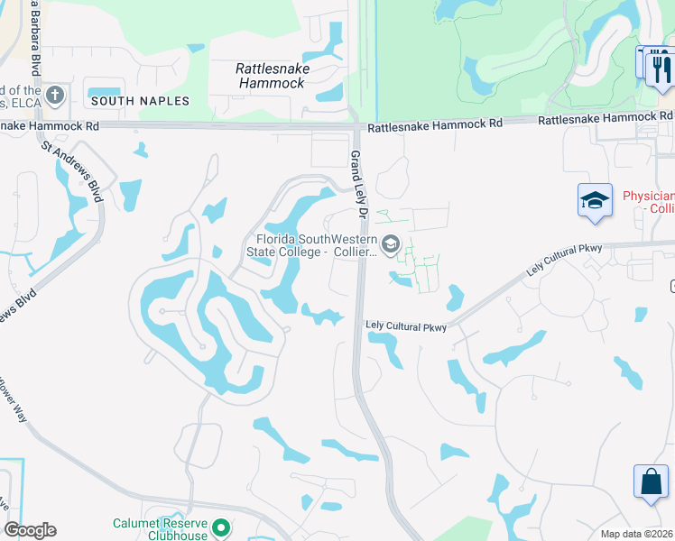 map of restaurants, bars, coffee shops, grocery stores, and more near 7520 Moorgate Point Way in Naples