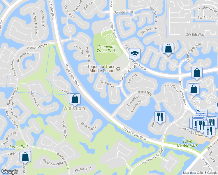 map of restaurants, bars, coffee shops, grocery stores, and more near 1540 Seabay Road in Weston
