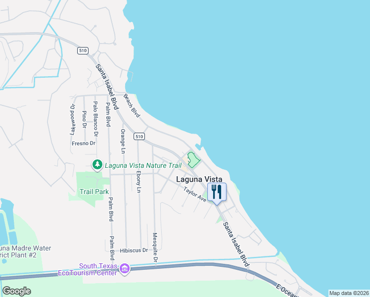 map of restaurants, bars, coffee shops, grocery stores, and more near 101A Fernandez Street in Laguna Vista