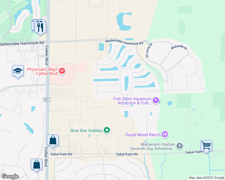 map of restaurants, bars, coffee shops, grocery stores, and more near 8324 Lucello Terrace North in Naples