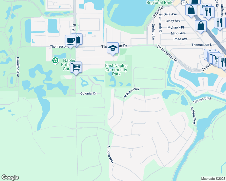 map of restaurants, bars, coffee shops, grocery stores, and more near 5811 Haiti Drive in Naples