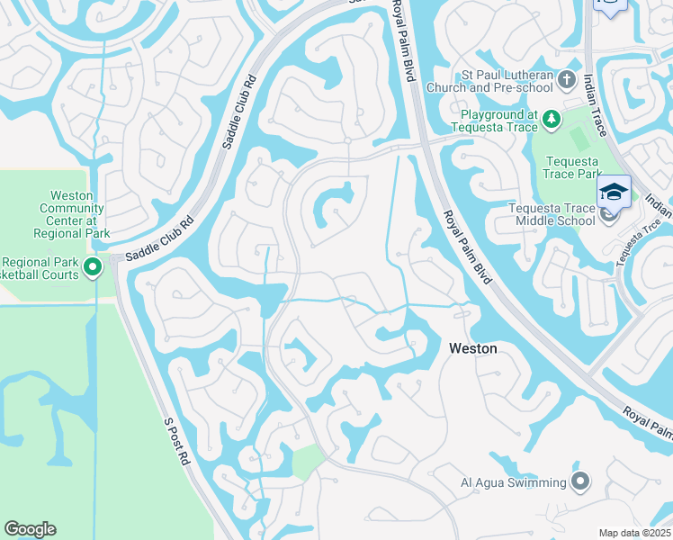 map of restaurants, bars, coffee shops, grocery stores, and more near 2468 Poinciana Lane in Weston
