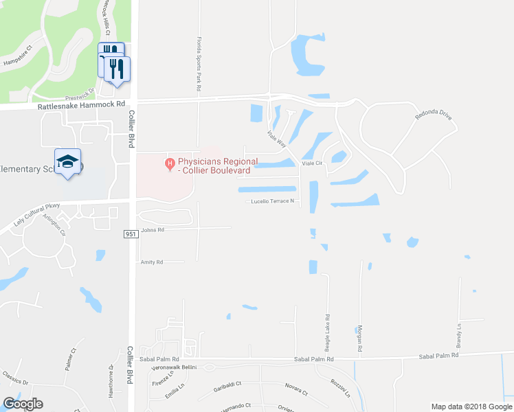 map of restaurants, bars, coffee shops, grocery stores, and more near 8284 Lucello Terrace North in Naples
