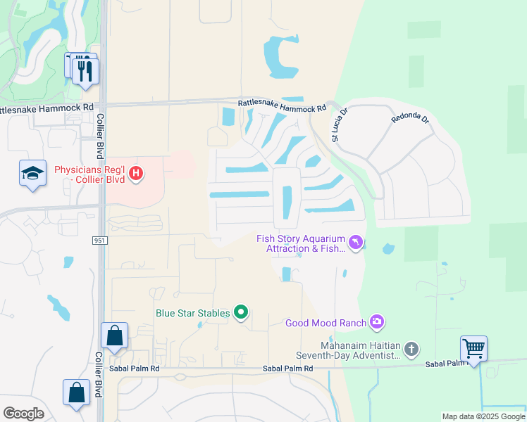 map of restaurants, bars, coffee shops, grocery stores, and more near 8325 Lucello Terrace North in Naples