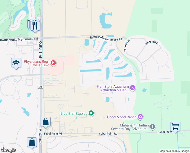 map of restaurants, bars, coffee shops, grocery stores, and more near 8324 Lucello Terrace North in Naples