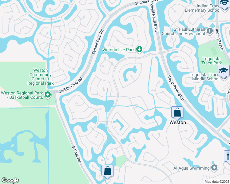 map of restaurants, bars, coffee shops, grocery stores, and more near 2007 Harbor View Circle in Weston