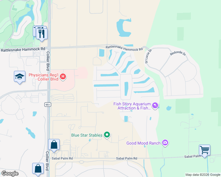 map of restaurants, bars, coffee shops, grocery stores, and more near 8325 Lucello Terrace North in Naples