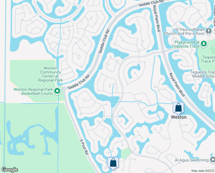 map of restaurants, bars, coffee shops, grocery stores, and more near 2016 Schooner Lane in Weston