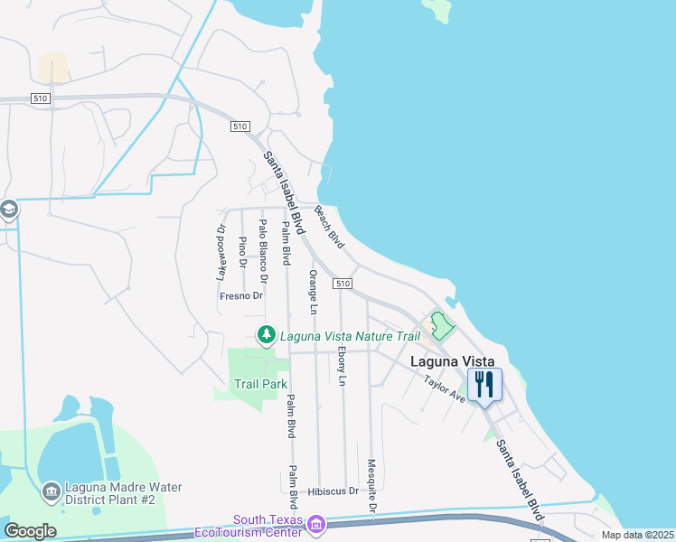 map of restaurants, bars, coffee shops, grocery stores, and more near 1110 Santa Isabel Blvd in Laguna Vista