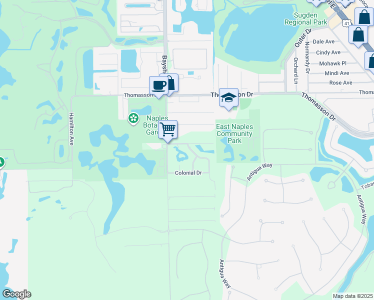 map of restaurants, bars, coffee shops, grocery stores, and more near 40 Constitution Drive in Naples