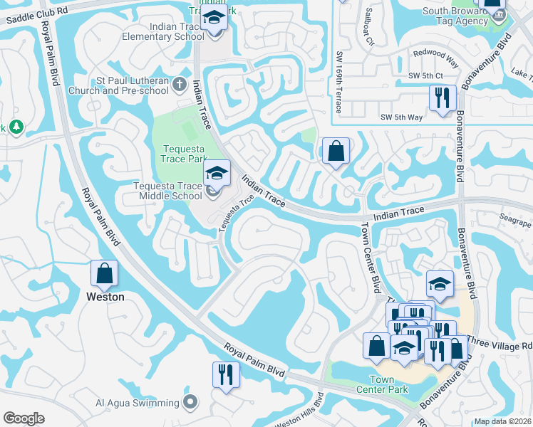 map of restaurants, bars, coffee shops, grocery stores, and more near 1188 Ginger Circle in Weston