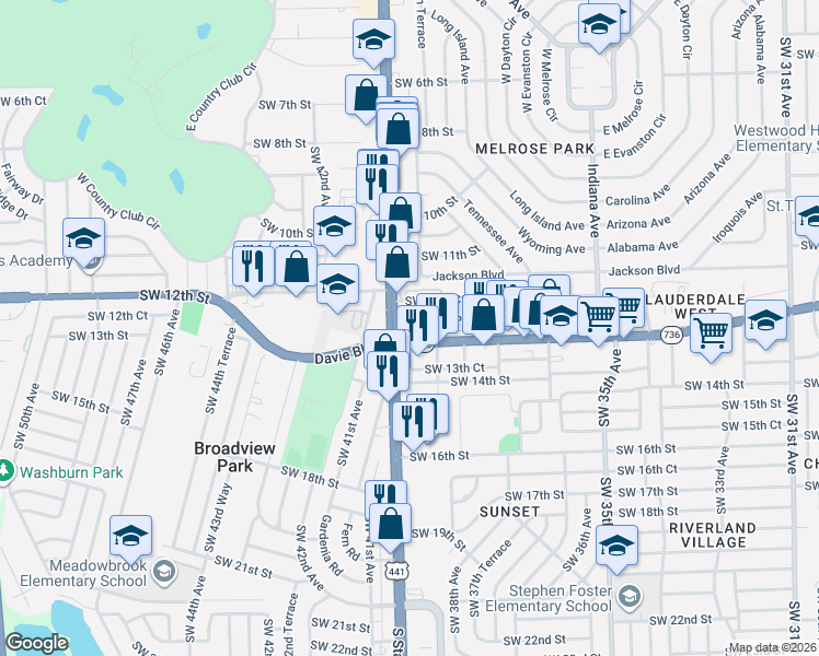 map of restaurants, bars, coffee shops, grocery stores, and more near in Fort Lauderdale