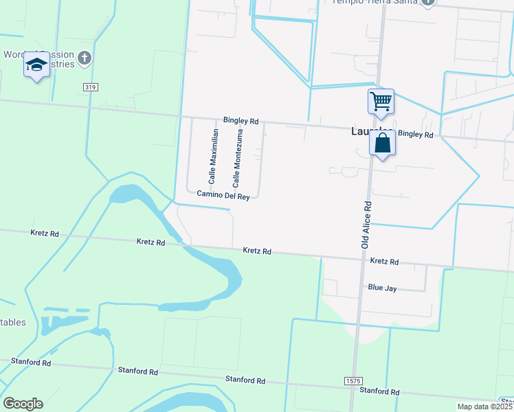 map of restaurants, bars, coffee shops, grocery stores, and more near 32158 Camino Del Rey in Los Fresnos
