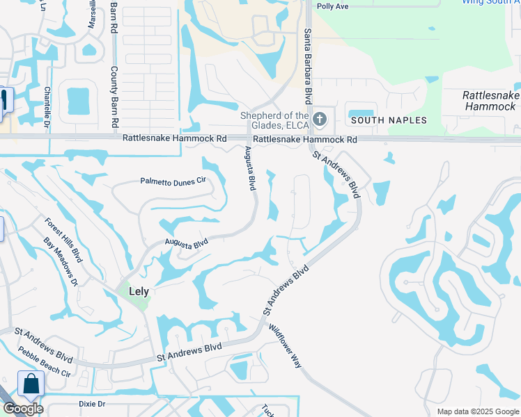 map of restaurants, bars, coffee shops, grocery stores, and more near 720 Augusta Boulevard in Naples