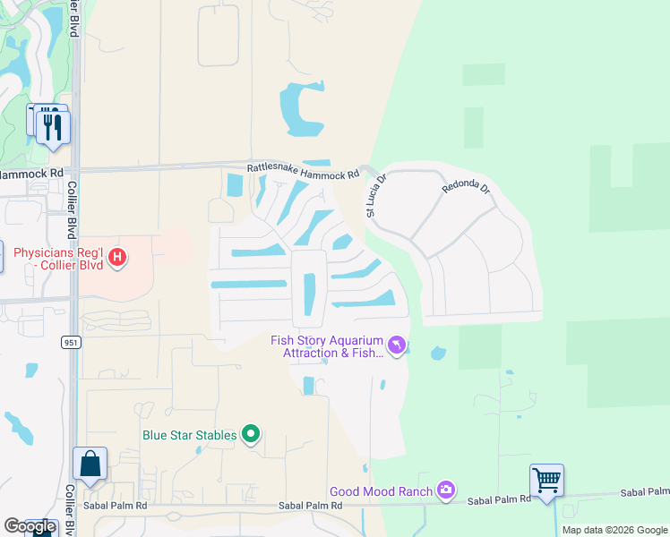 map of restaurants, bars, coffee shops, grocery stores, and more near 8480 Volaro Way in Naples