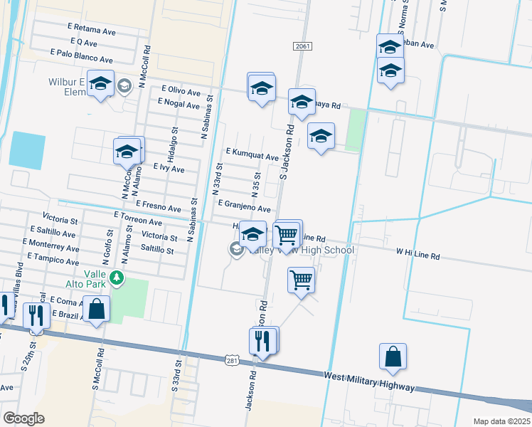 map of restaurants, bars, coffee shops, grocery stores, and more near in Pharr