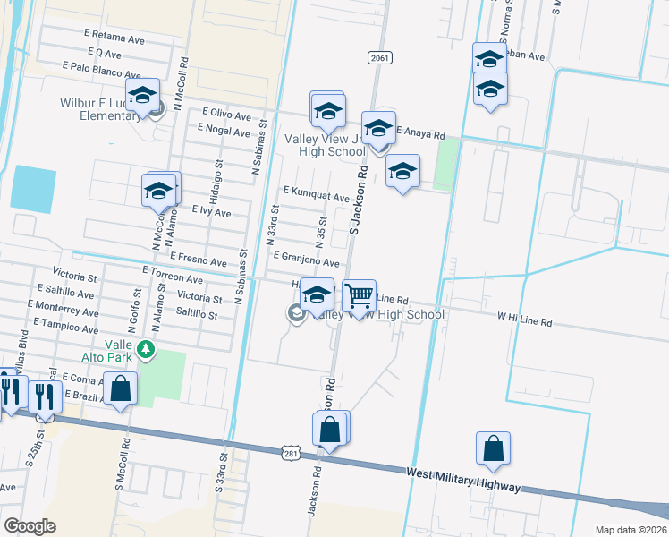 map of restaurants, bars, coffee shops, grocery stores, and more near in Pharr