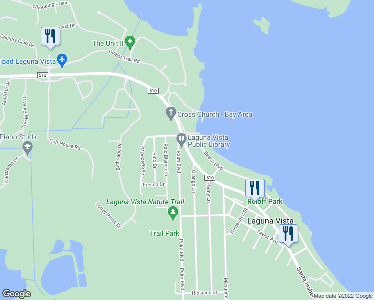 map of restaurants, bars, coffee shops, grocery stores, and more near 825 Santa Isabel Boulevard in Port Isabel