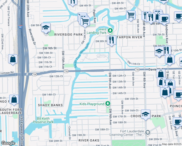 map of restaurants, bars, coffee shops, grocery stores, and more near in Fort Lauderdale