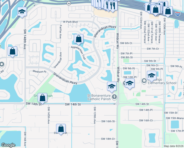 map of restaurants, bars, coffee shops, grocery stores, and more near 900 Seabrook Avenue in Davie