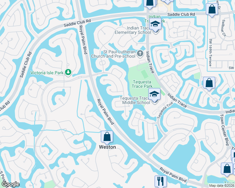 map of restaurants, bars, coffee shops, grocery stores, and more near 834 Heron Road in Weston