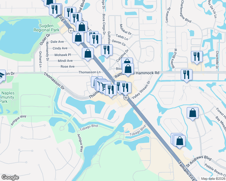 map of restaurants, bars, coffee shops, grocery stores, and more near in Collier County